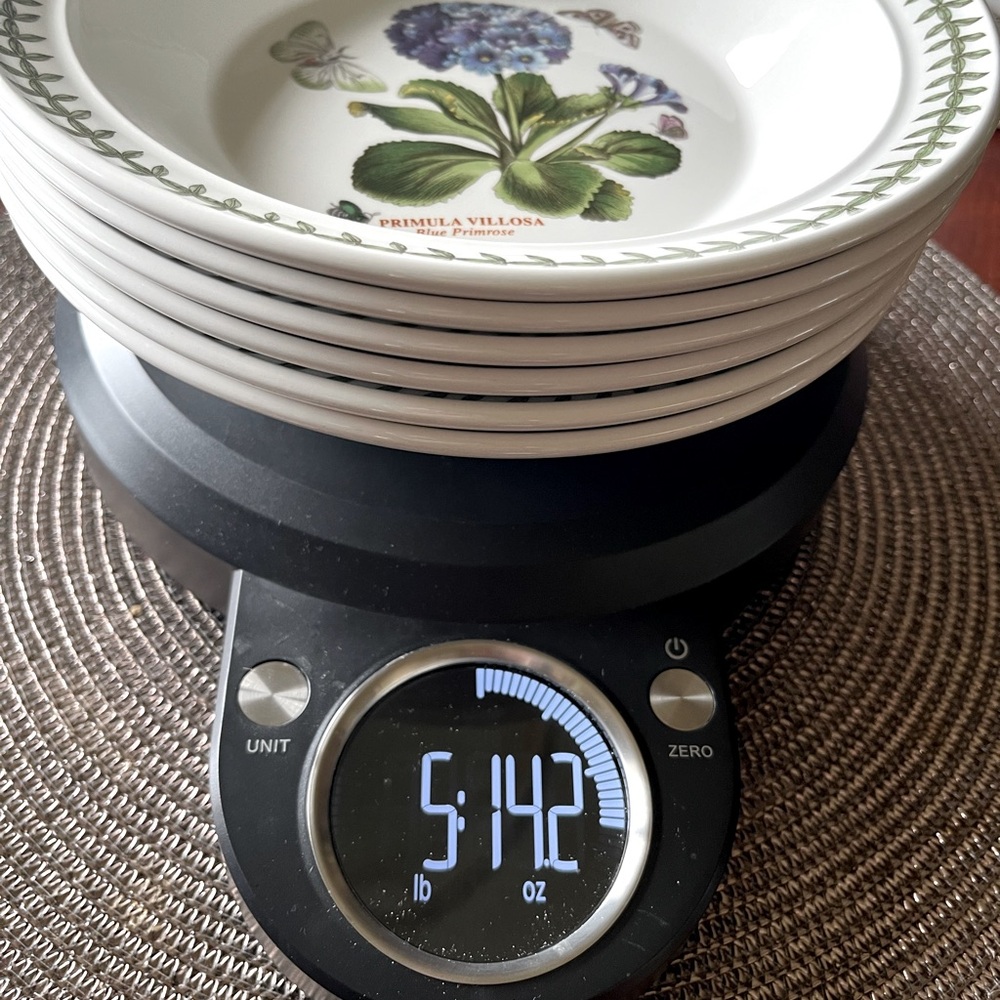 Portmeirion Botanic Garden set/6 large, flat, rimmed salad, soup, pasta bowls❣️ - Picture 9 of 9